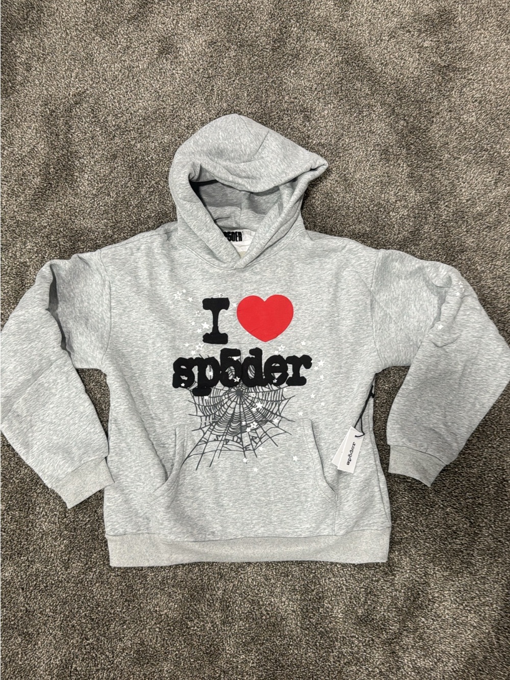 i ❤️ Sp5der hoodie grey